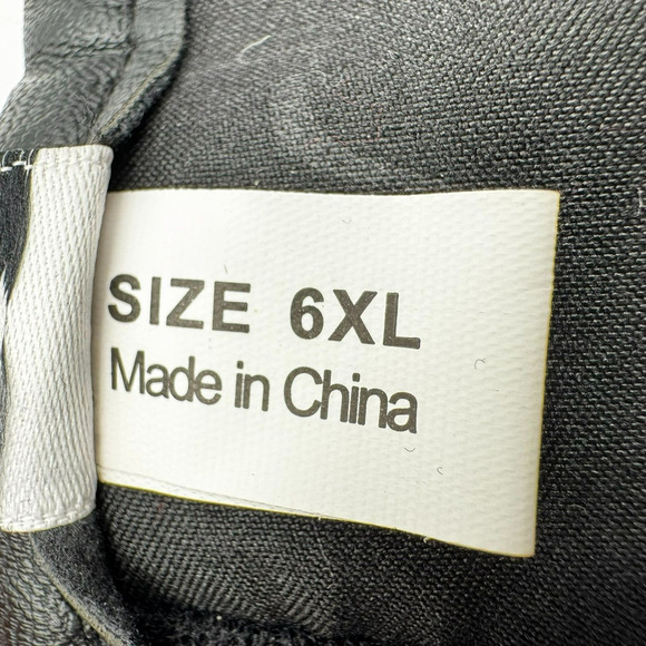 6X Black Steel Boned Steampunk Goth Witch Brocade Floral Leather Overbust Corset - Picture 10 of 14